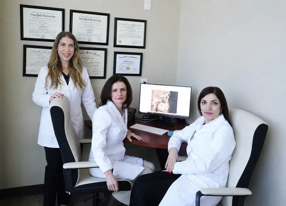 Dr. Polina Ingberman, Dr. Amalya Igityan, and Dr. Raitzel Bernstein at Brace Central Orthodontics